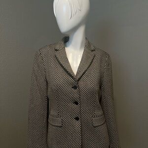 JONES NEW YORK Women’s Black / Tan Wool Blend 3 Button Front  Blazer Size 6